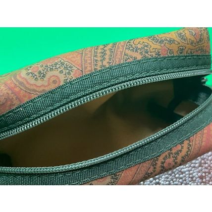 A HTF Rare ETRO Profumi small Makeup Canvas/leather Makeup Zip Coin Purse Bag