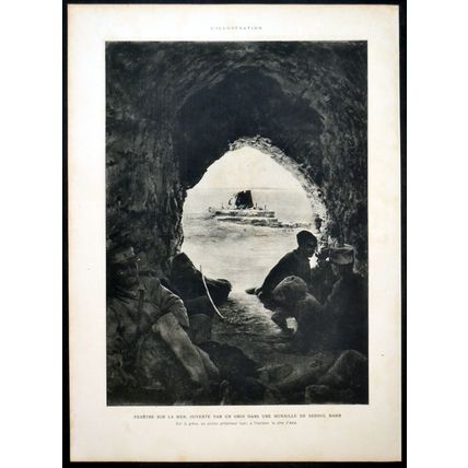 WINDOW ON THE SEA OPENED BY A SHELL AT SEDDUL BAHR 1915 TURKEY WORLD WAR I