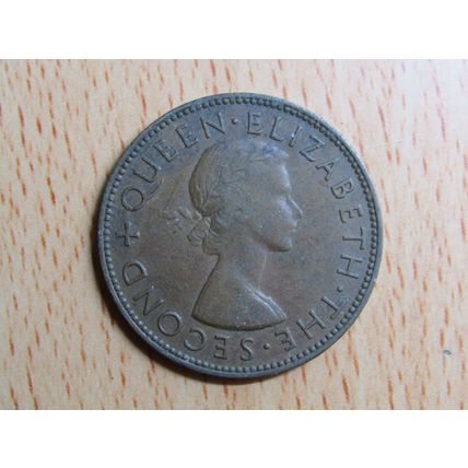 New Zealand 1955 1d Penny Coin