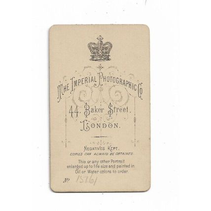 CDV, Mustached Gentleman, The Imperial Photo Co, 44 Baker St, London.