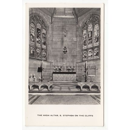 The High Altar St Stephen on the Cliffs Church Blackpool Postcard RP Lancashire