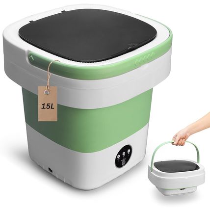 Portable Washing Machine, Mini 15L Foldable Washer and Dryer with 3 Modes Deep C