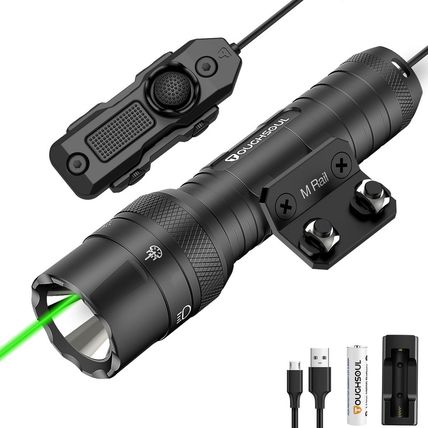TOUGHSOUL Mlok Green Laser Tactical Flashlight 1250 Lumens, Rechargeable Flashli