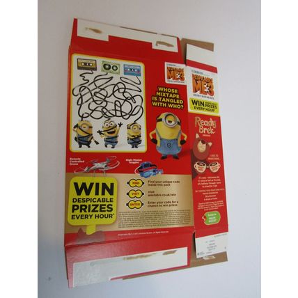Weetabix Ready Brek 2017 Cereal Box empty DESPICABLE ME 3 Prize Draw