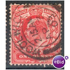 GB stamps 1902-10 KEV11 - 1d SG219 Woolwich 5