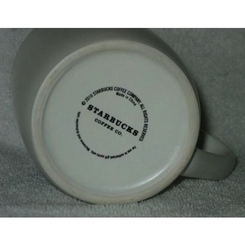 Starbucks 2010 White Ceramic Coffee Mug with Mermaid Logos