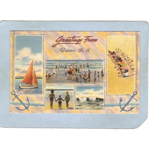 Rhode Island Warren Postcard Greetings From Warren R I 5 View~1168