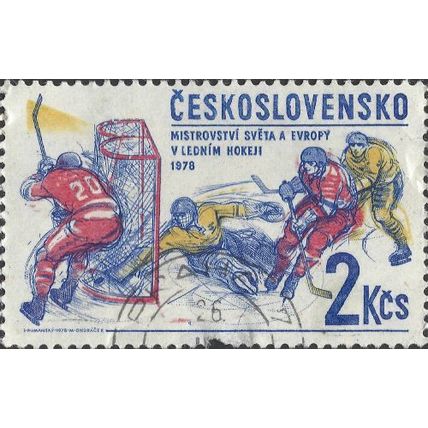 CZECHOSLOVAKIA, SPORT, Ice Hockey Championships, blue 1978, 2Kcs