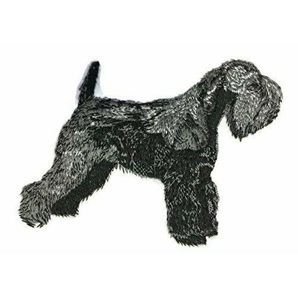 Custom Dog Portraits[Black Schnauzer ] Embroidered Iron on/Sew patch [5"4"]