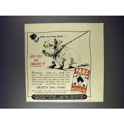 1943 Pard Dog Food Ad - Are You an Ornery?