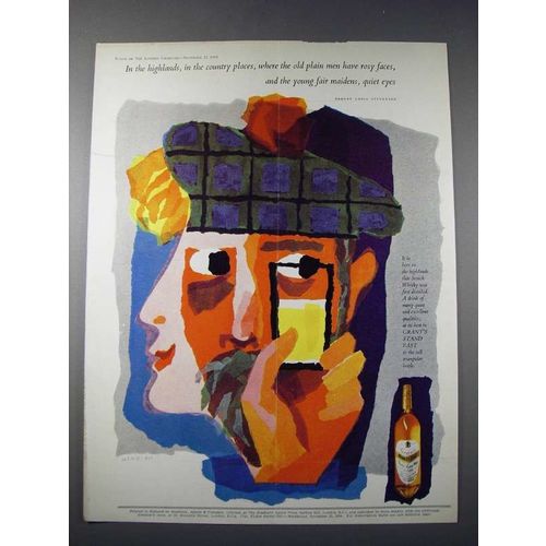 1959 Grant's Scotch Ad - Old Plain Men Have Rosy Faces