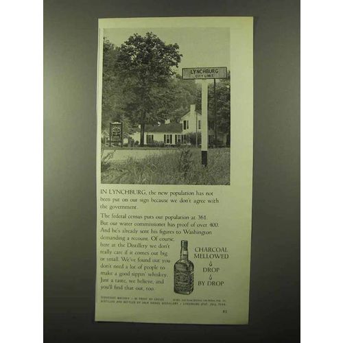 1971 Jack Daniel's Whiskey Ad - Lynchburg Population