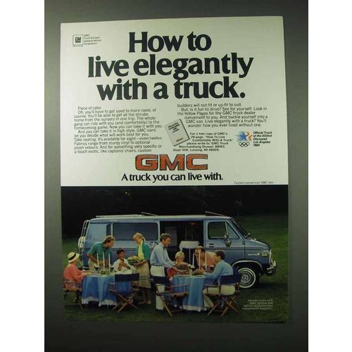 1984 GMC Van Ad - Live Elegantly With a Truck