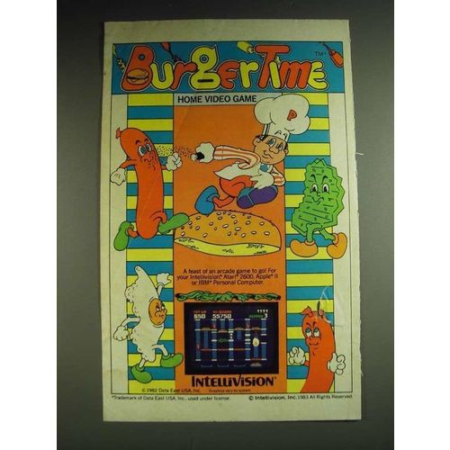 1984 Intellivision BurgerTime Video Game Ad