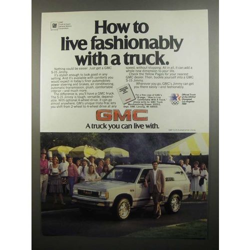 1984 GMC S-15 Jimmy Ad - Live Fashionably