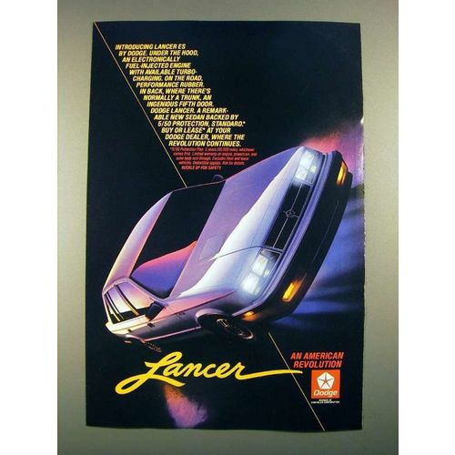 1985 Dodge Lancer ES Car Ad - American Revolution