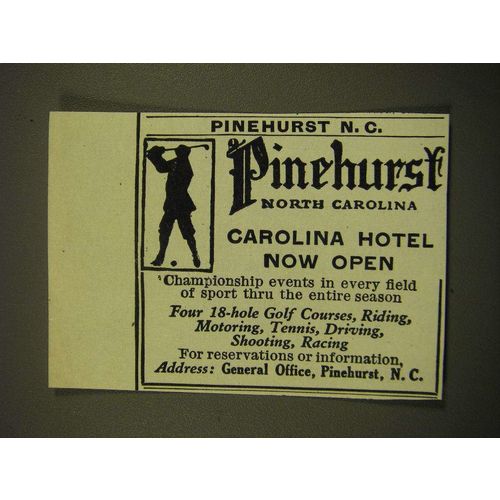 1924 Pinehurst North Carolina Ad - Pinehurst North Carolina Carolina Hotel
