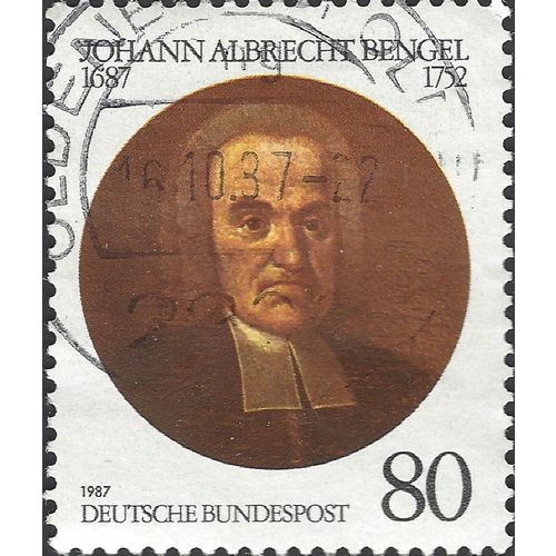 GERMANY, Johann Albrecht Bengel, 1687-1752, brown 1987, 80pf