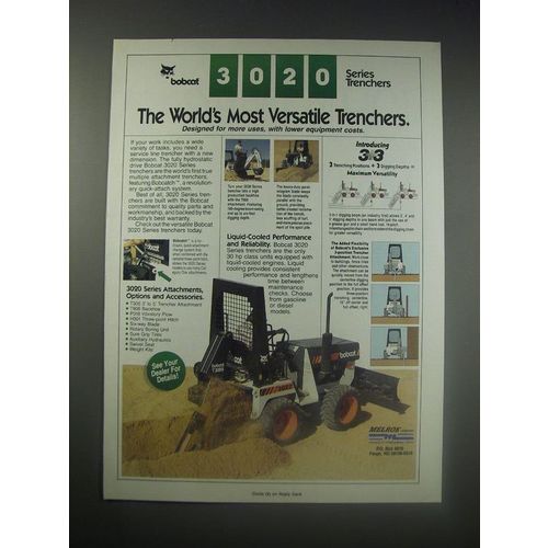 1990 Melroe Bobcat 3020 Series Trenchers Ad - The world's most versatile