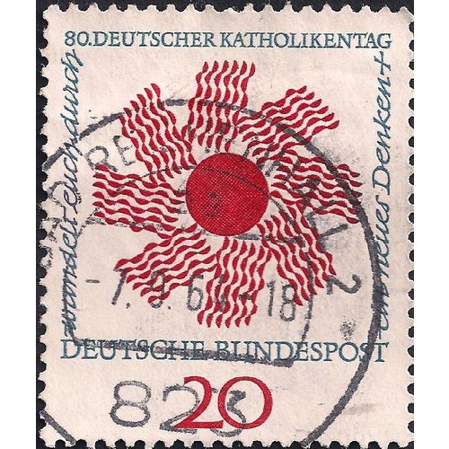 GERMANY, 80th German Catholic Day, red on white 1964, 20 Pfennig