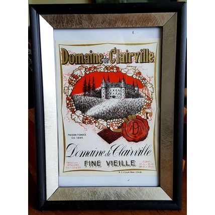 'Domaine de Clairville' European Vintage Wine Label (1930-1950) Framed