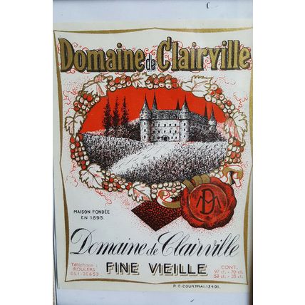 'Domaine de Clairville' European Vintage Wine Label (1930-1950) Framed