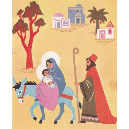 Vintage Christmas Card - Holy Family by Margery Stubbings for the Ward Gallery