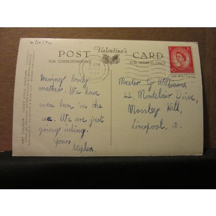 THE SHIP INN, PORLOCK, SOMERSET used postcard 1964 pm artist Brian Gerald =