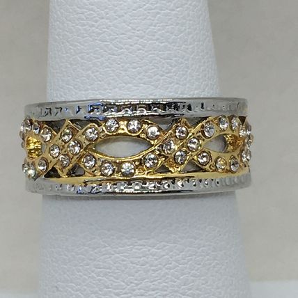 Ring Fashion Band Two Tone Infinity #319 USA Seller
