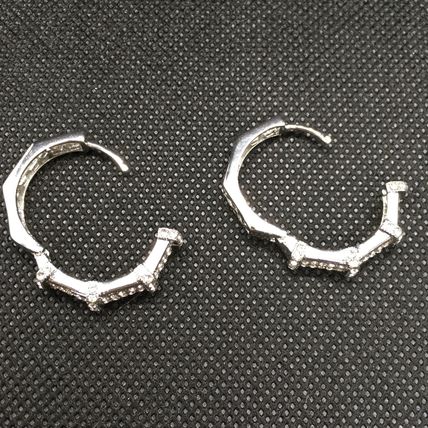 Earrings 18k White Gold Filled Zircon Hoops Reversible #311 USA Seller