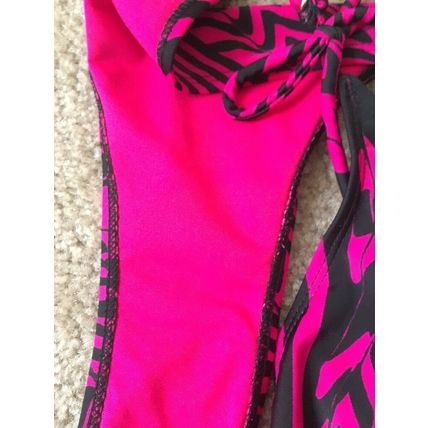 1 Pc George Women's Pink Black Print Swim Bikini Bottom Size XL