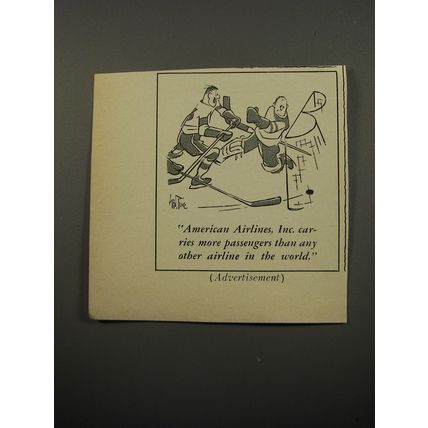 1950 American Airlines Ad - cartoon by George Price - Carries More Passengers