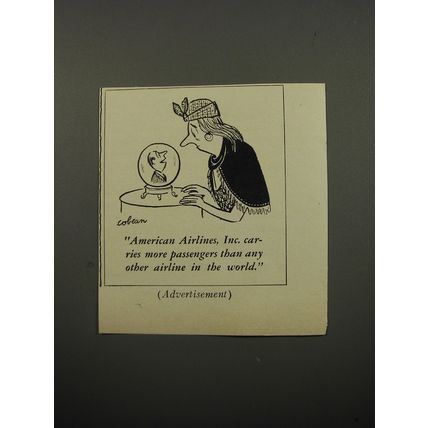 1950 American Airlines Advertisement - cartoon by Sam Cobean - Carries More