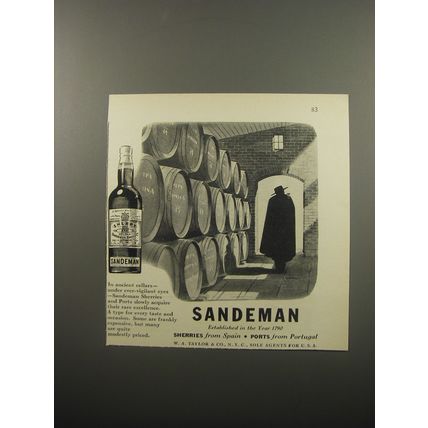 1950 Sandeman Sherry Advertisement