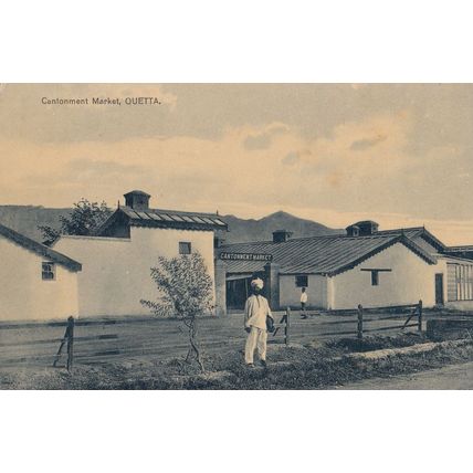 Quetta Cantonment Market Pakistan Real Photo Old Postcard
