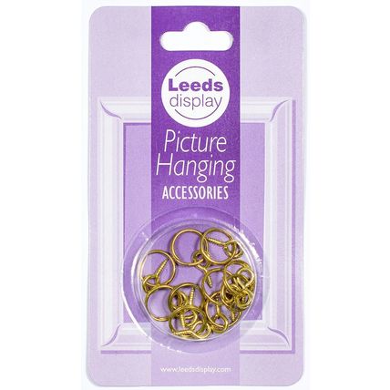 Picture Hanging Accessories : 10 x Brass screw rings : PHA14