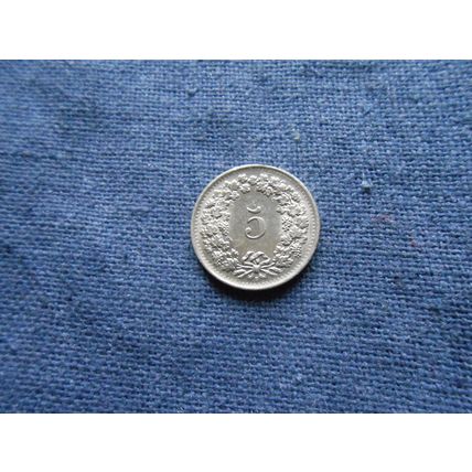 1963 SWITZERLAND 5 RAPPEN COIN.