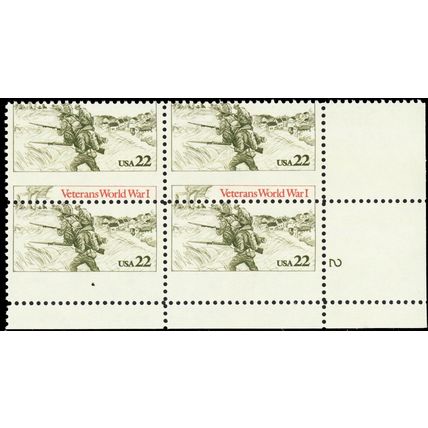 2154, Mint NH Red Color Missing From Two Stamps Plate Block Error * Stuart Katz