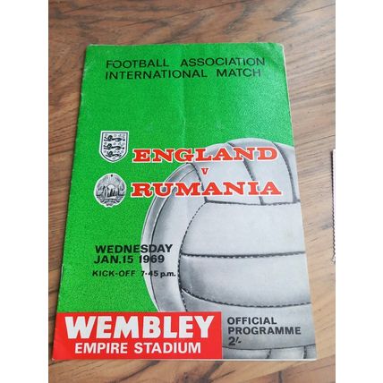 1969 England vs Rumania Programme & Ticket