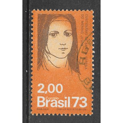 BRAZIL 1973 ST SAINT TERESA DO MENINO JESUS 100 YEARS USED RELIGION