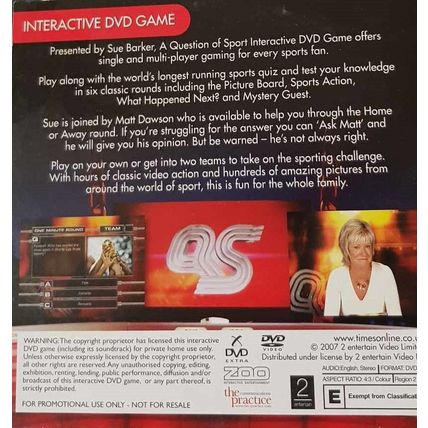 Question Of Sport DVD The Times Promo Interactive DVD Game Rare