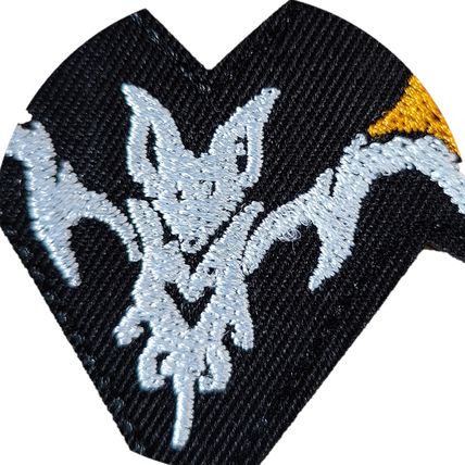 Bat Iron On Badge Embroidered Patch Black White Sew 12 x 8 cm Cloth Logo P056