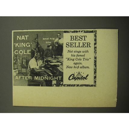 1957 Capitol Records Ad - Nat King Cole and his trio After Midnight
