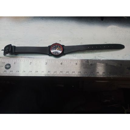 Vintage Quantum Unisex Water Resistant Black Watch 1980s