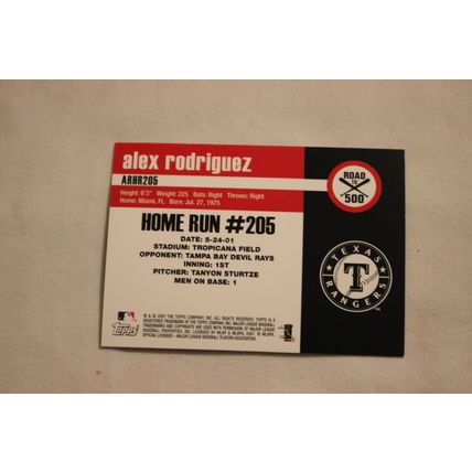 Alex Rodriguez 2007 Topps ROAD TO 500 ARHR205 Home Run #205