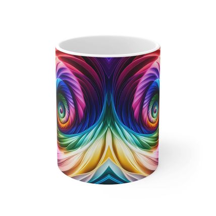 Fusion of Bright Rainbow Swirls in Motion #12 Mug 11oz AI Decorative Mug