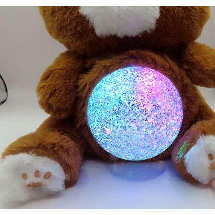 Brown Teddy RGB Colour Changing LED Glitter Light Tummy 22 CM Night Light Gift