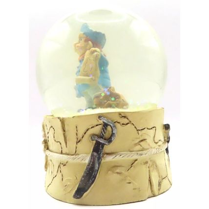 Pirate Snow Globe with Blue Coat and Treasure Map 8.5 CM Shabby Chic Gift