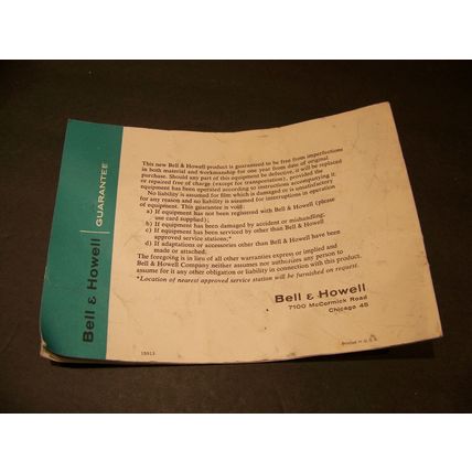 Bell & Howell Electric Eye 8mm Camera & Manual