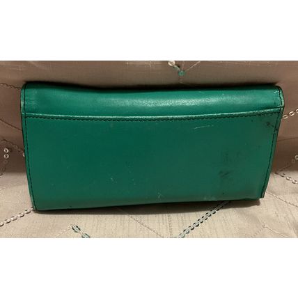 A Very Cool Bright Green Leather Kate Spade Clutch Card Wallet